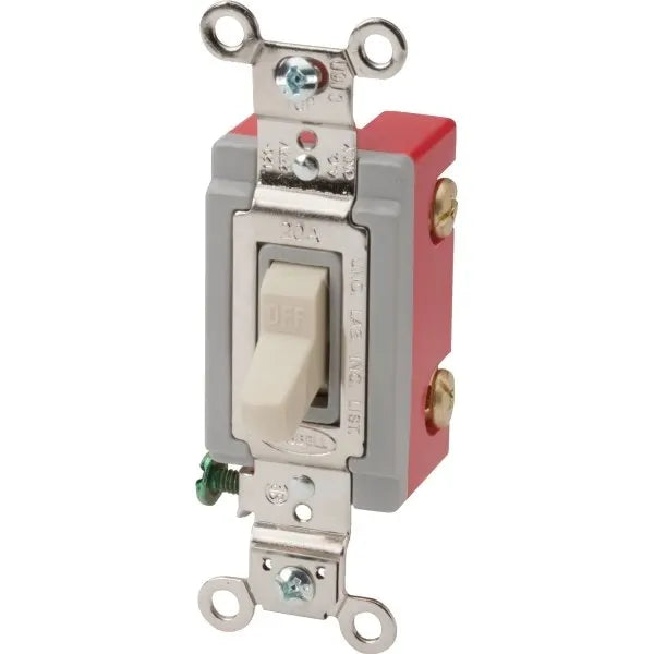 Hubbell-Pro 20 Amp 120/277 Vac 1-Pole Toggle Switch (Ivory)
