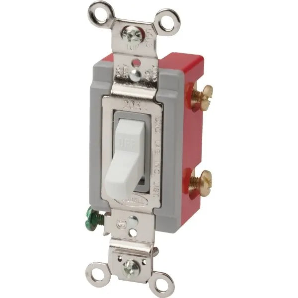 Hubbell-Pro 20 Amp 120/277 Vac Heavy-Duty Industrial Toggle Switch (White)