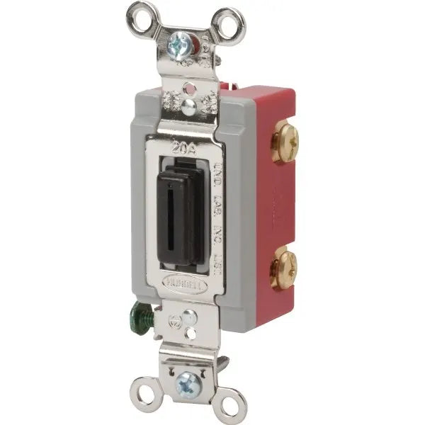 Hubbell-Pro 20 Amp 120/277 Vac 2-Position Locking Toggle Switch (Black)