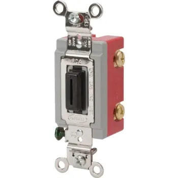 Hubbell-Pro 20 Amp 120/277 Vac 2-Pole Locking Toggle Switch (Black)