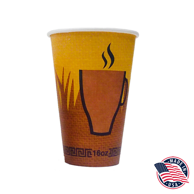 Printed 16 oz. Poly Coated Paper Hot Cup 20/50 cs