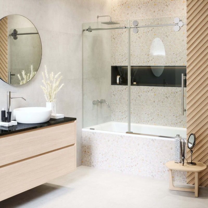 Tub Door Sliding Frameless - 60" x 66"