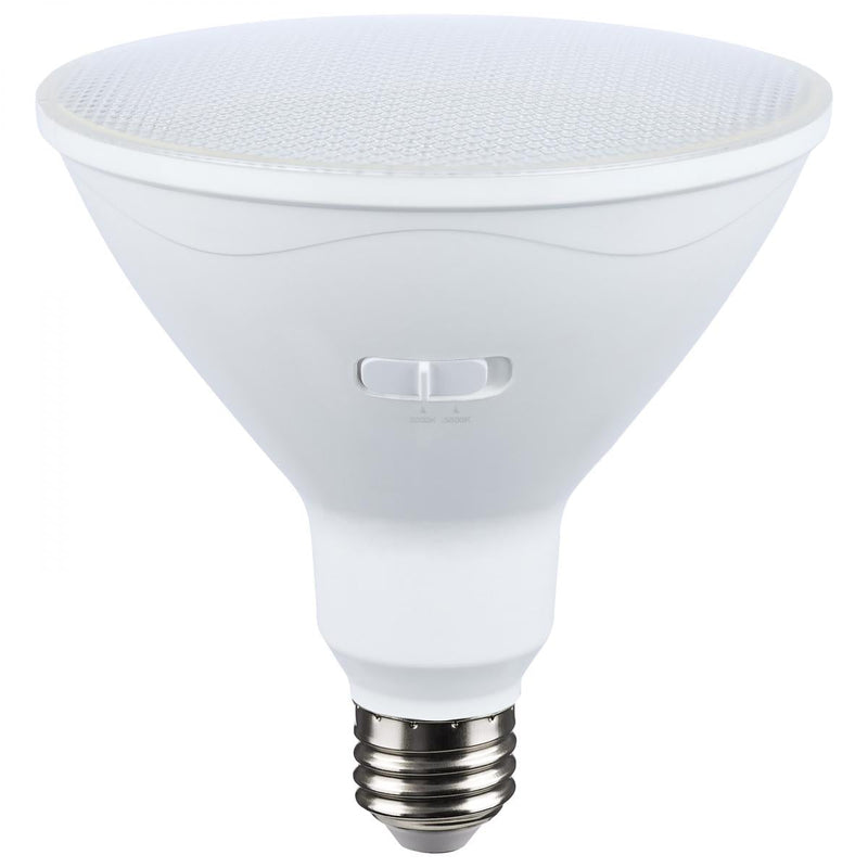 25 Watt PAR38 LED, 3000K/5000K CCT Selectable, High Lumen, Medium Base, White Finish, 120 Volt