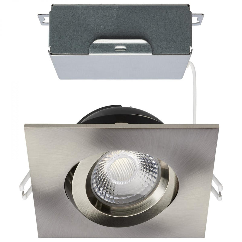 LED Direct Wire Downlight, CCT Selectable, Square, Remote Driver, 120 Volt
