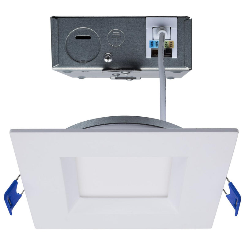 LED Low Profile Regress Baffle Downlight, Remote Driver, CCT Selectable, White Finish 27000K/3000K/3500K/4000K/5000K