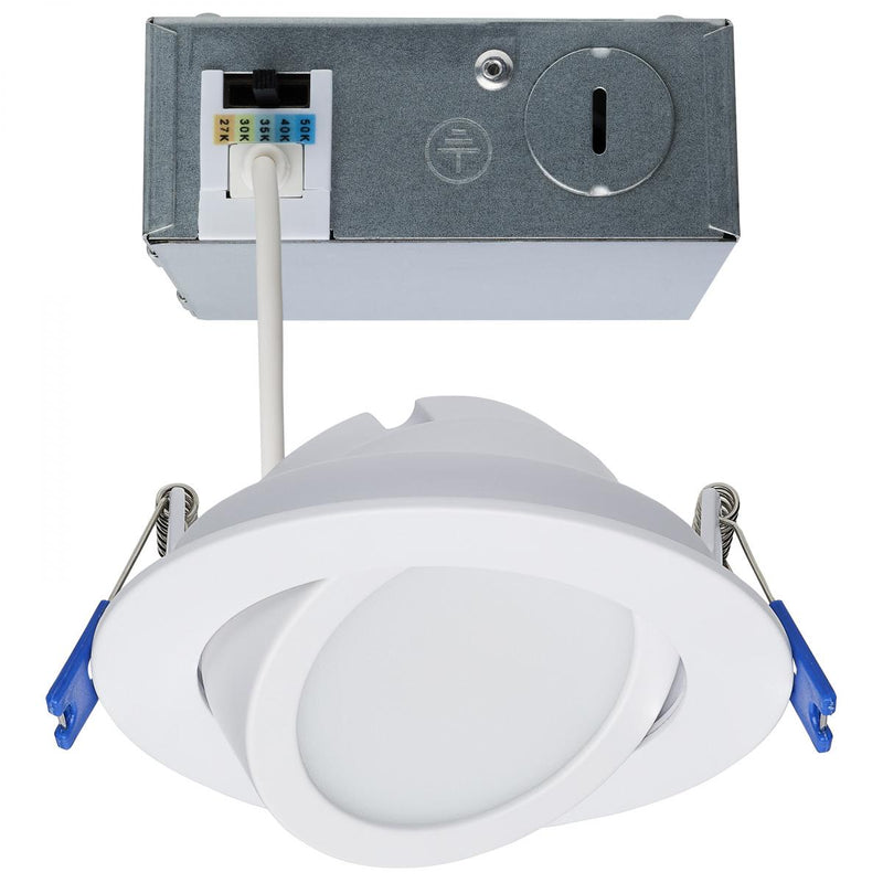 Directional Low-Profile Downlight, CCT Selectable, 120 Volt, White Finish
