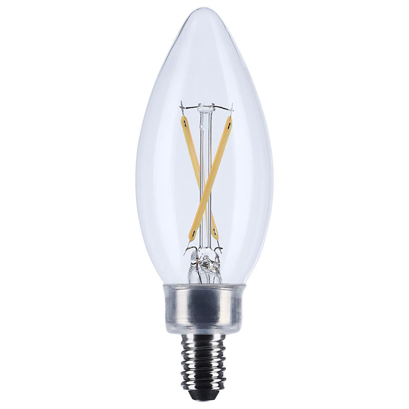 25W Replacement LED Filament Lamps Globes, 3Watt, B11, 90 CRI, 120 Volt, E12