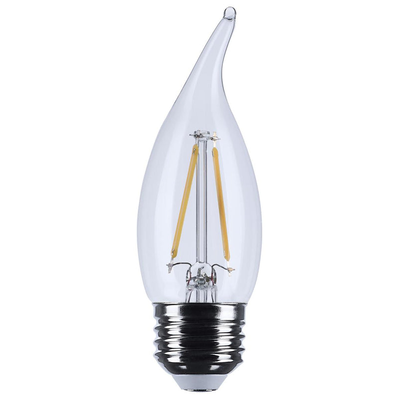 3 Watt CA10 LED Candelabra base, 25 Watt Replacement Filament Lamps 90 CRI, 120 Volt