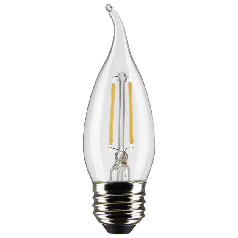 3 Watt CA10 LED Candelabra base, 25 Watt Replacement Filament Lamps 90 CRI, 120 Volt