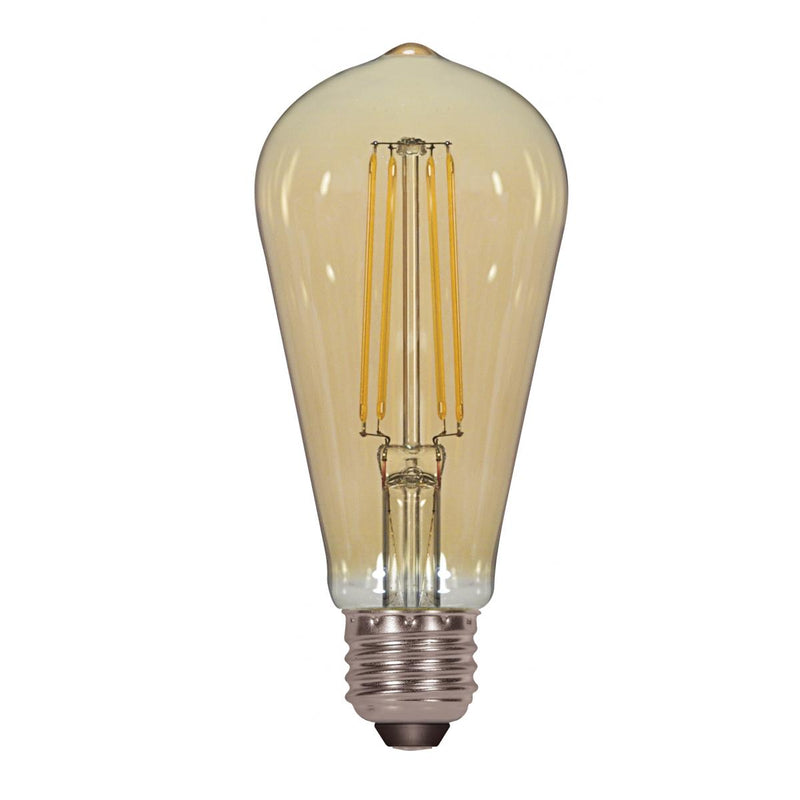 E26 LED, Transparent Amber, Vintage Style,120 Volt, 2000K