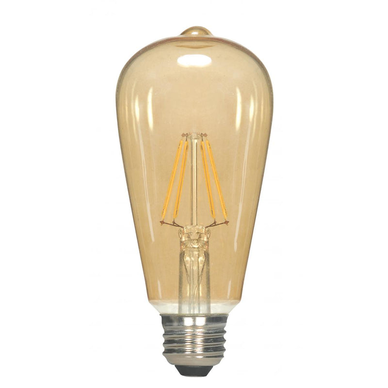 E26 LED, Transparent Amber, Vintage Style,120 Volt, 2000K