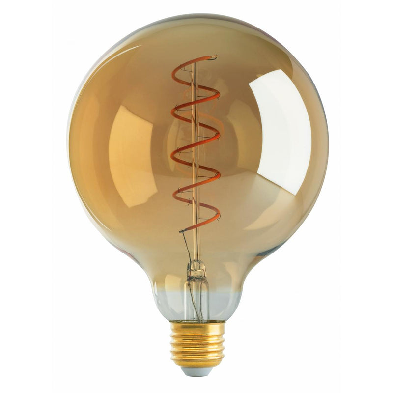 E26 LED Filament Lamps, Decorative Spiral, Amber, 120 Volt, 2000k