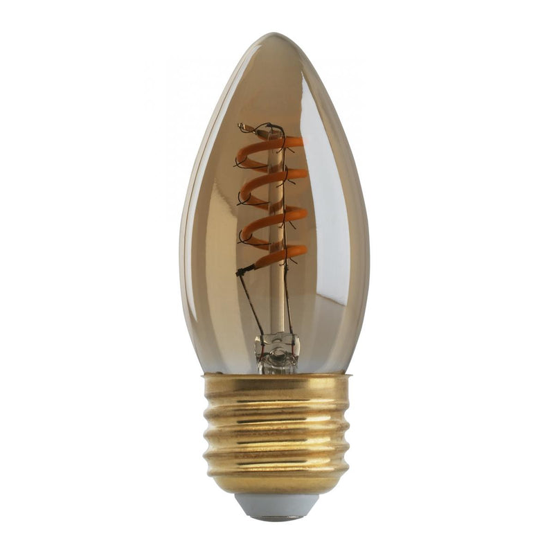 E26 LED Filament Lamps, Decorative Spiral, Amber, 120 Volt, 2000k
