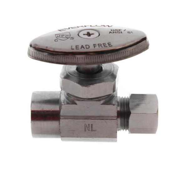 Straight Stop Valve Multi Turn 1/2" Nominal Sweat x 3/8" OD Compression - L/Free