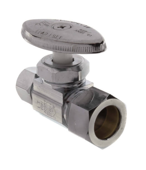 Straight Stop Valve Multi Turn 1/2" Nom Compression x 3/8" OD Compression  L/Free