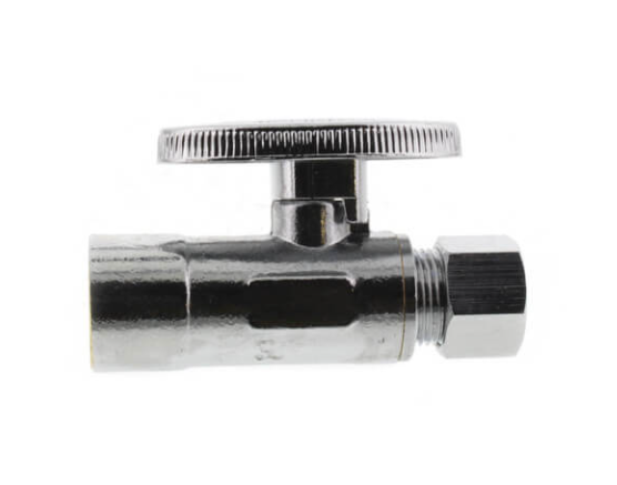 Straight Stop Valve 1/4 Turn 1/2" Nominal Sweat x 3/8" OD Compression