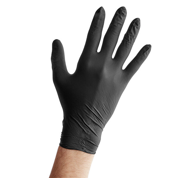 Black P/Free Disposable Nitrile 5 Mil Thick Textured Gloves 100/PC