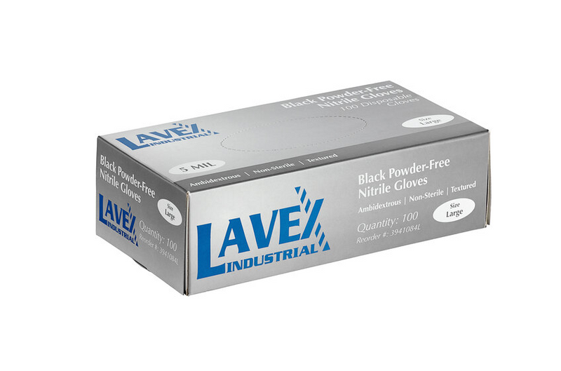 Black P/Free Disposable Nitrile 5 Mil Thick Textured Gloves 100/PC