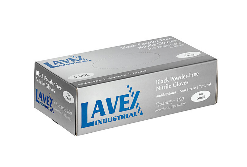 Black P/Free Disposable Nitrile 5 Mil Thick Textured Gloves 100/PC
