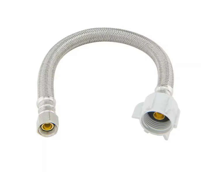 Braided Polymer Toilet Supply Line 3/8" x 7/8" Ballcock Nut