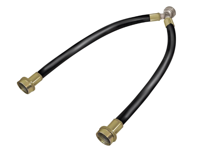 Rubber Washing Machine Mixer Hoses Stamped Brass Ends