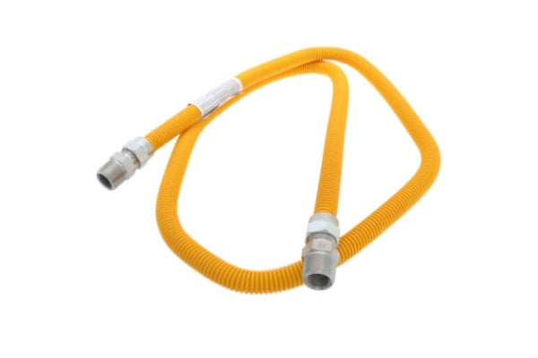 Yellow Coated Gas Connector Gas Range / Furnace • 5/8” OD 1/2” ID
