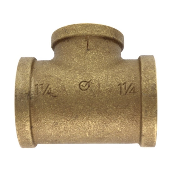 1-1/4" x 1-1/4" Reducing Brass Tee (Lead Free)