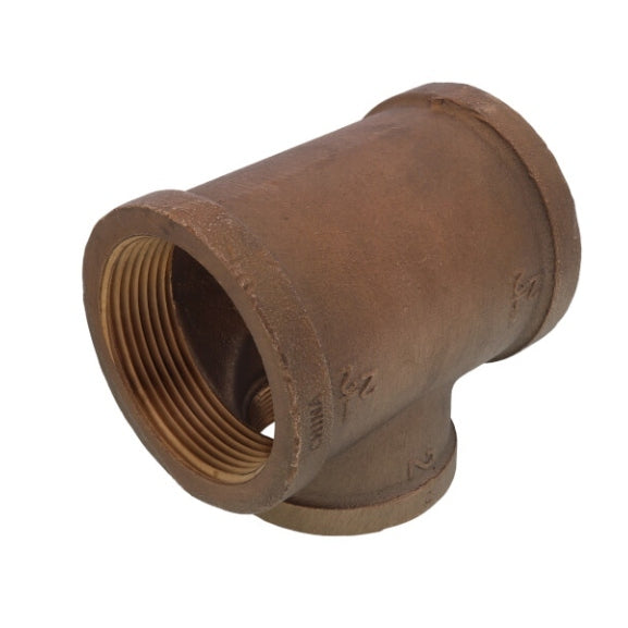 2-1/2" x 2-1/2" Reducing Brass Tee (Lead Free)