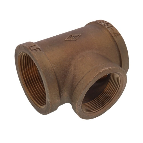 2-1/2" x 2-1/2" Reducing Brass Tee (Lead Free)