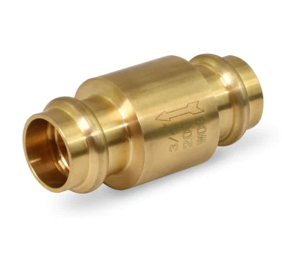 Press Spring Loaded Brass Inline Check Valve Lead Free