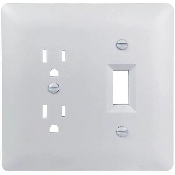 Titan3 2-Gang Decorator/Duplex Plastic Wall Plate, White Textured
