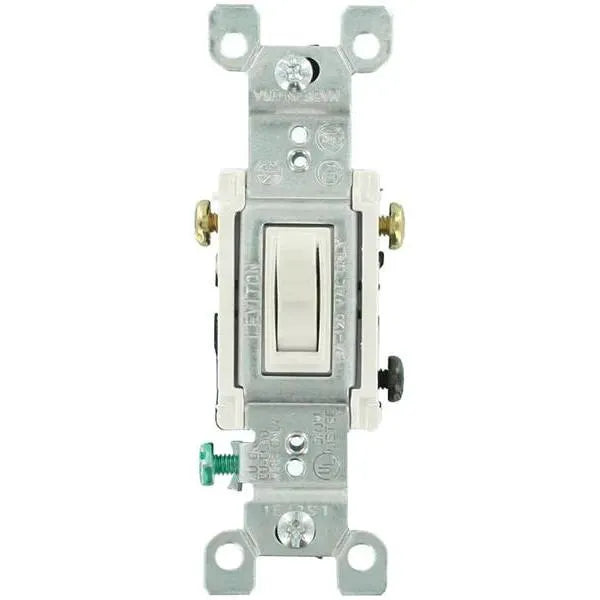 Leviton 15 Amp 3-Way Toggle Switch, White