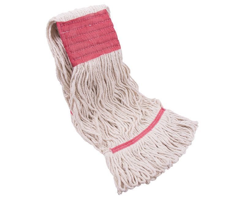 White Wet Mop Head Loop End Wide Band Polybag