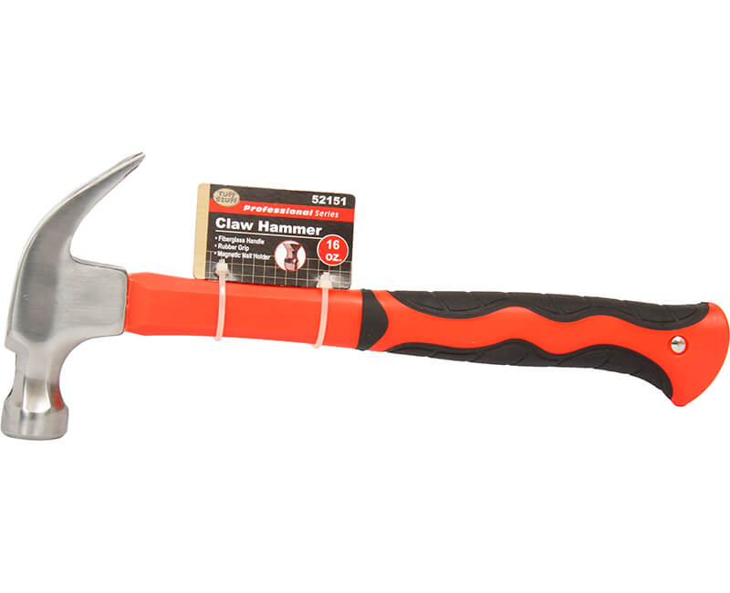 Claw Hammer With Rubber Fiberglass Handle