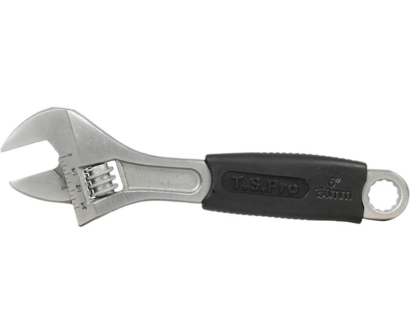 Adjustable Wrench With Rubber Grip