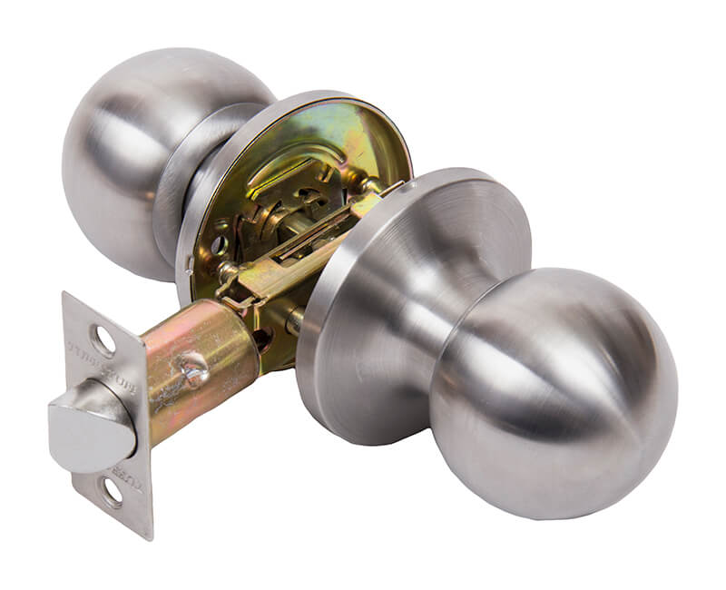 Builder's Grade Ball Style Lockset Passage Adj. Backset Carded - US3