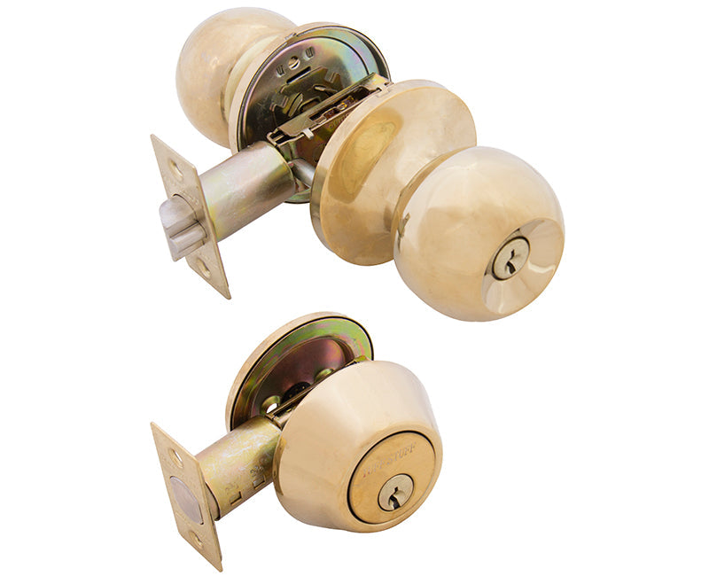 Builder's Grade Ball Style Lockset KA3 Combo Boxed - US3