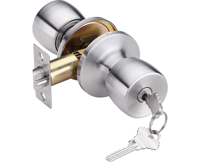 Builder's Grade Tulip Style Lockset Entry Adj. Backset Boxed - US3